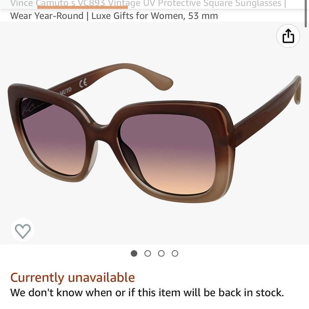NWT Vince Camuto Brown Ombré Cat Eye Sunglasses - Picture 2 of 11